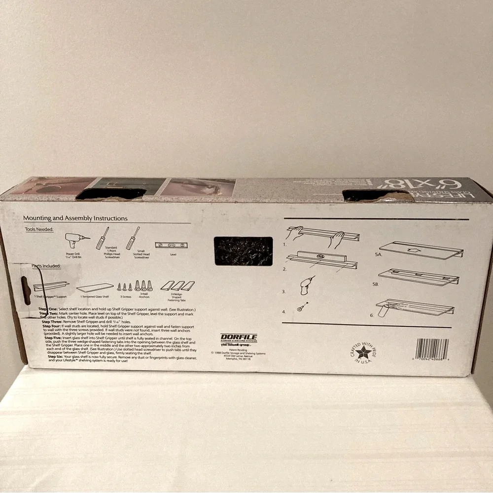 Lifestyle Tempered Glass Shelving System 6” X 18”